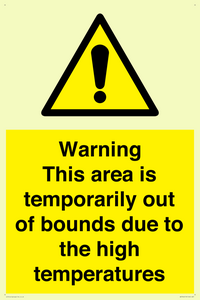 Warning This area is temporarily out of bounds due to the high temperatures